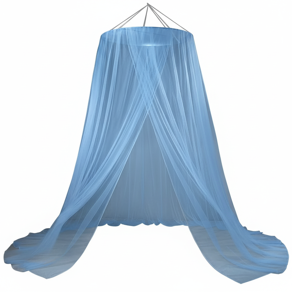 Blue Mosquito Net White Background