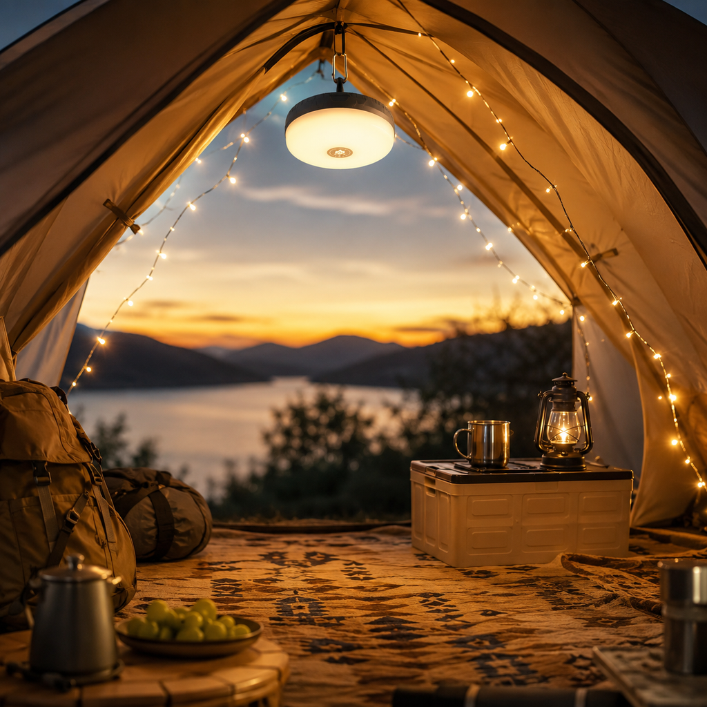 Camping Light – Tent Light with Outdoor Lantern and String Lights