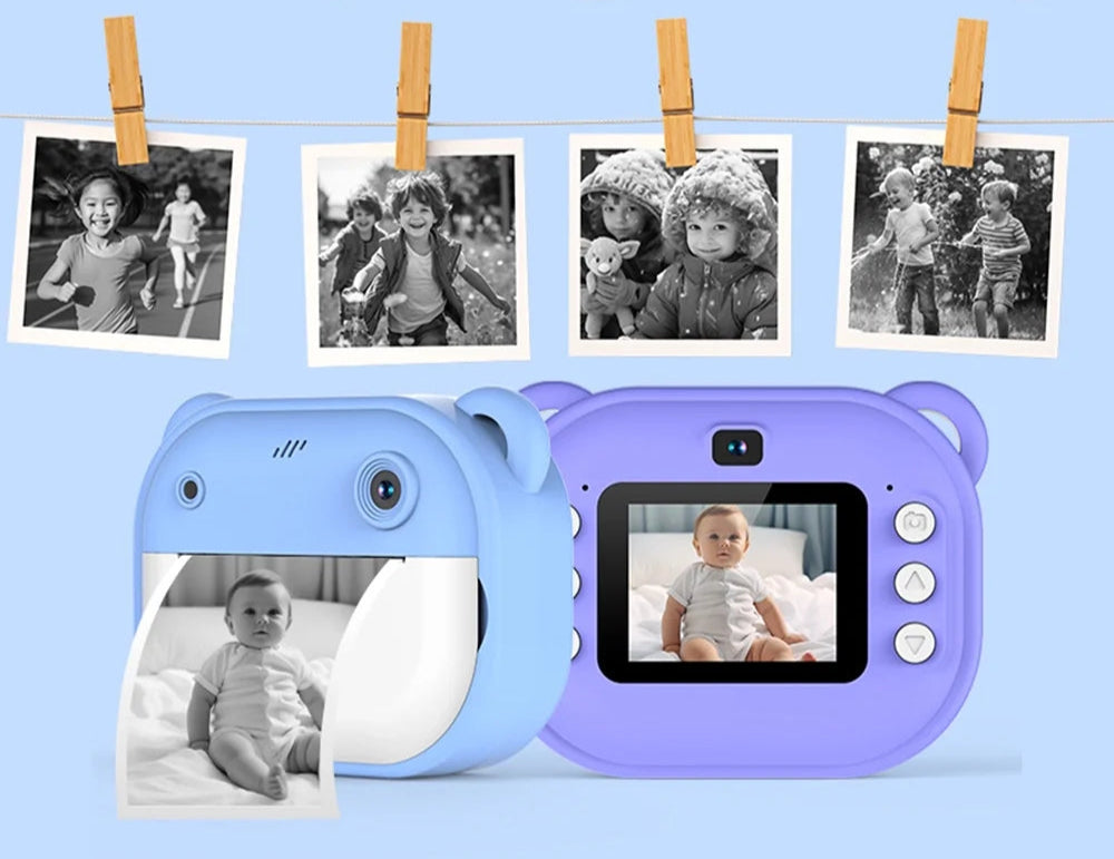 Kids Instant Print Camera Toy – Instant Photo Camera for Kids with Paper Rolls, 1080p Video, 32GB, Rechargeable .