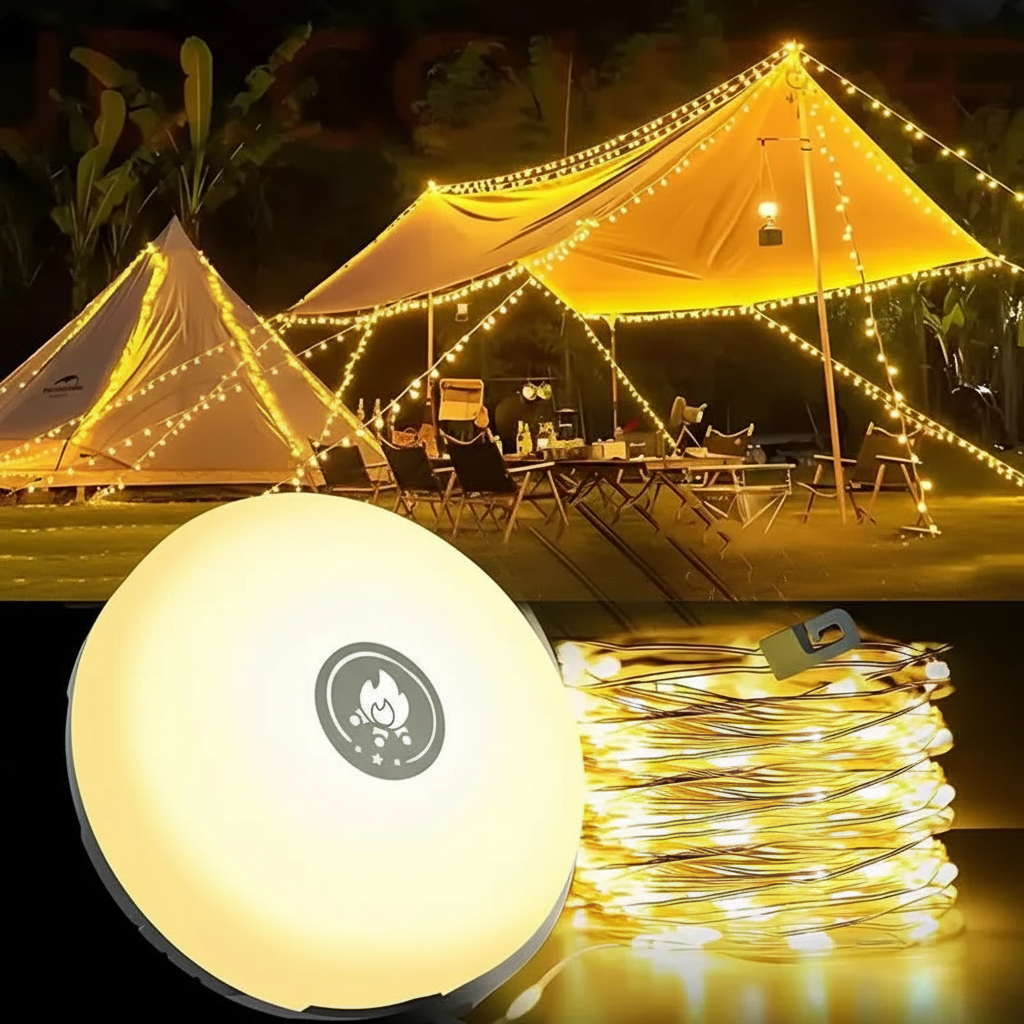 Camping Light Tent Setup Night