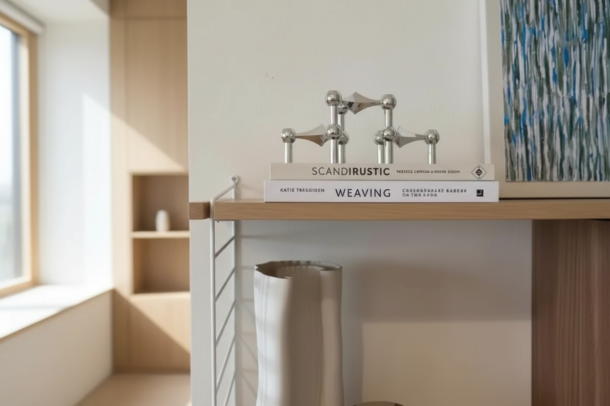 Candelabra on shelf