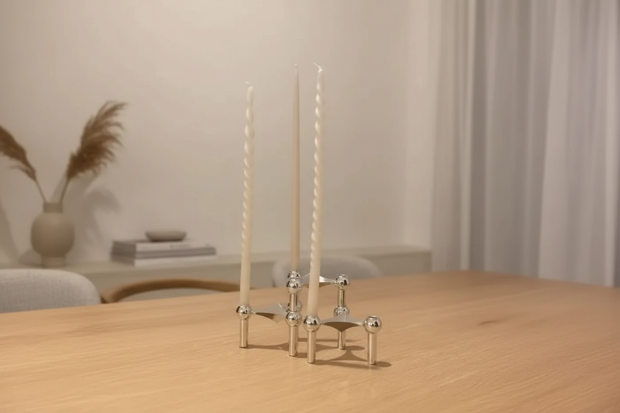 Candelabra on table