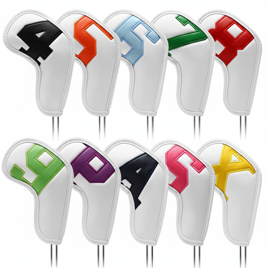 Colorful golf club head covers at new angle