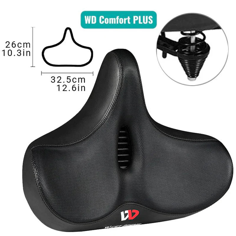 Bicycle Seat – Wide Comfort Bike Seat with Shock-Absorbing Springs