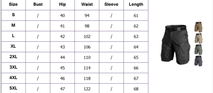 Cargo Shorts – Men’s Tactical Multi-Pocket Work Shorts