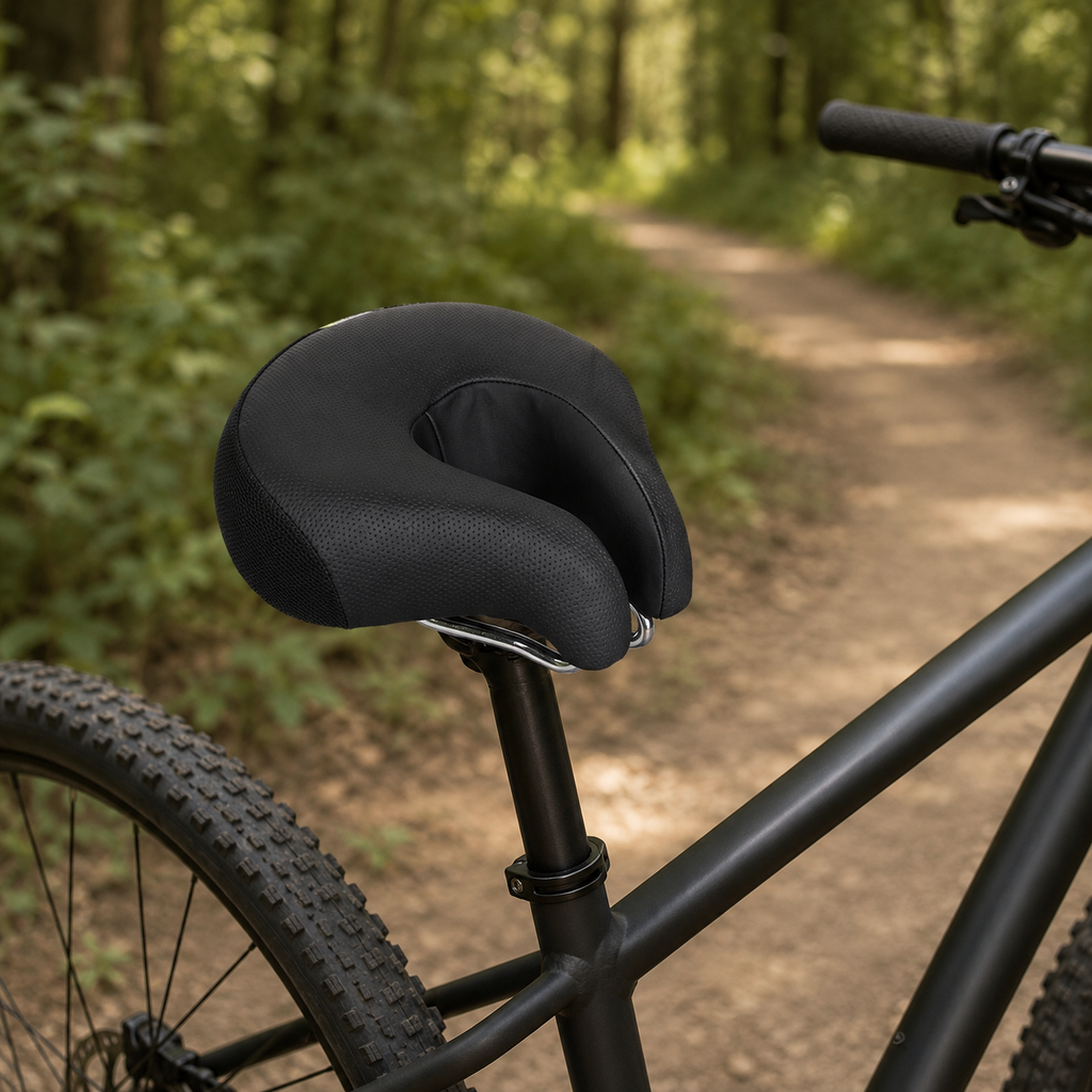 Bike Saddle – Noseless Wide Padded Seat | Mountain Bike Cushion