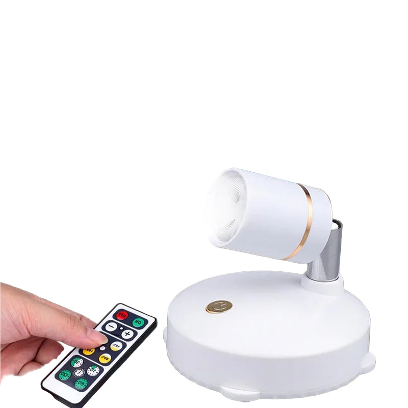 LED Spotlight — Remote Control Spotlight, Dimmable Adjustable Rotating Mini Spot Light