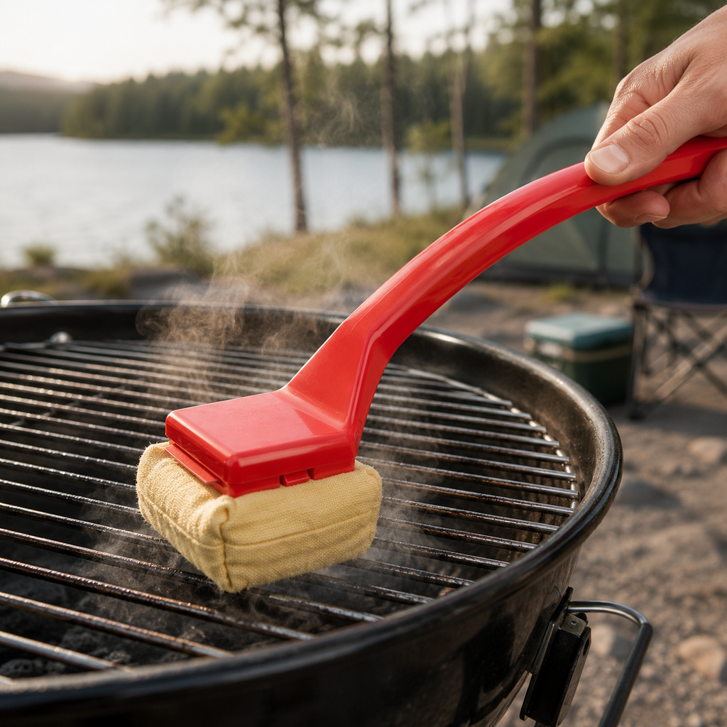 BBQ Brush – Bristle Free Grill Brush with Steam Cleaning Pad