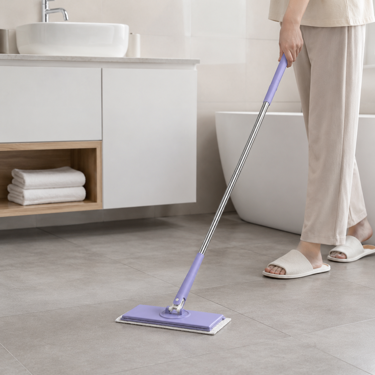 Floor Mop – Flat Mini Mop with 360° Head and Press Cloth Release