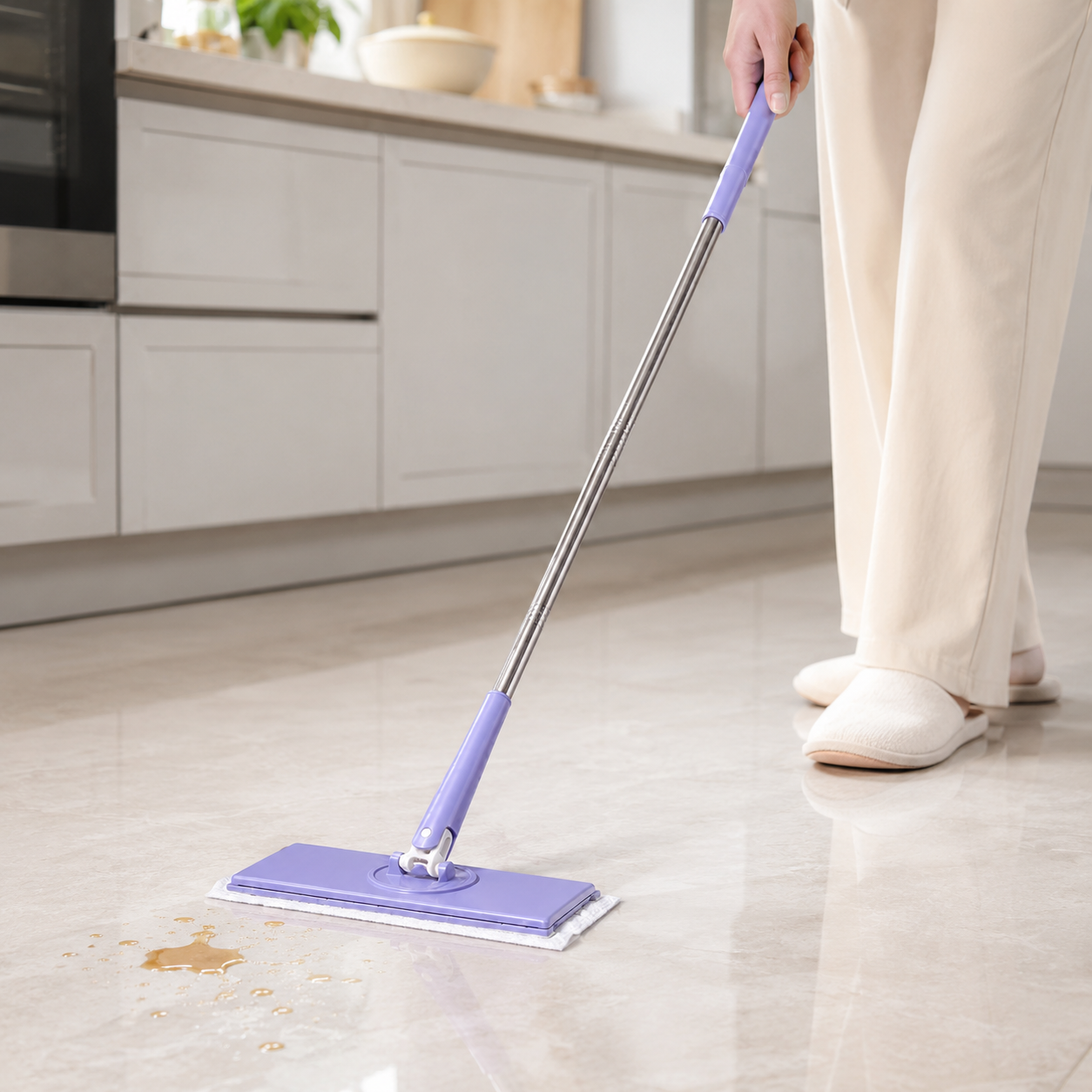 Floor Mop – Flat Mini Mop with 360° Head and Press Cloth Release
