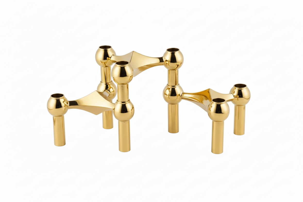 Gold brass candelabra