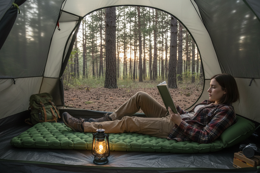 Green Sleeping Pad Lifestyle - Correct Pillow