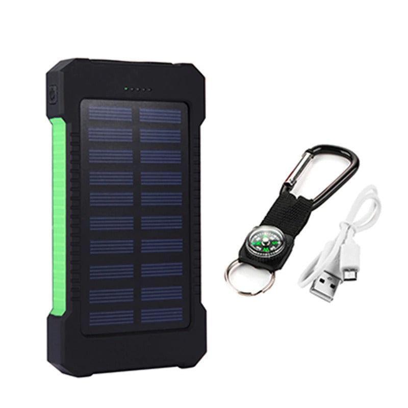 Solar Power Bank – 30,000mAh Portable Charger with LED Light