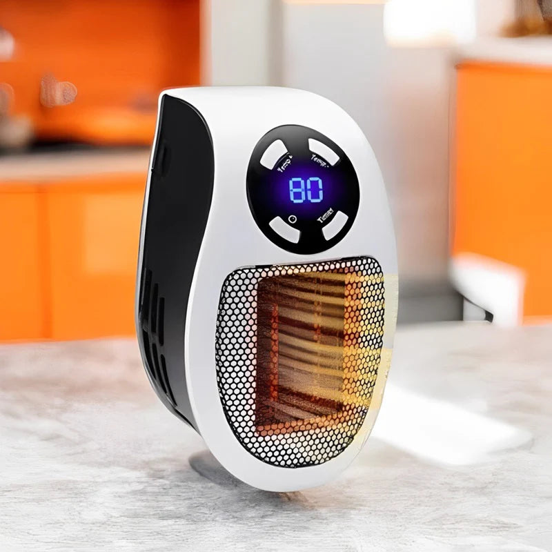 Mini Portable Space Heater — Electric Space Heater with LED Display, Smart Temp Control Timer | Quiet Fan Heater