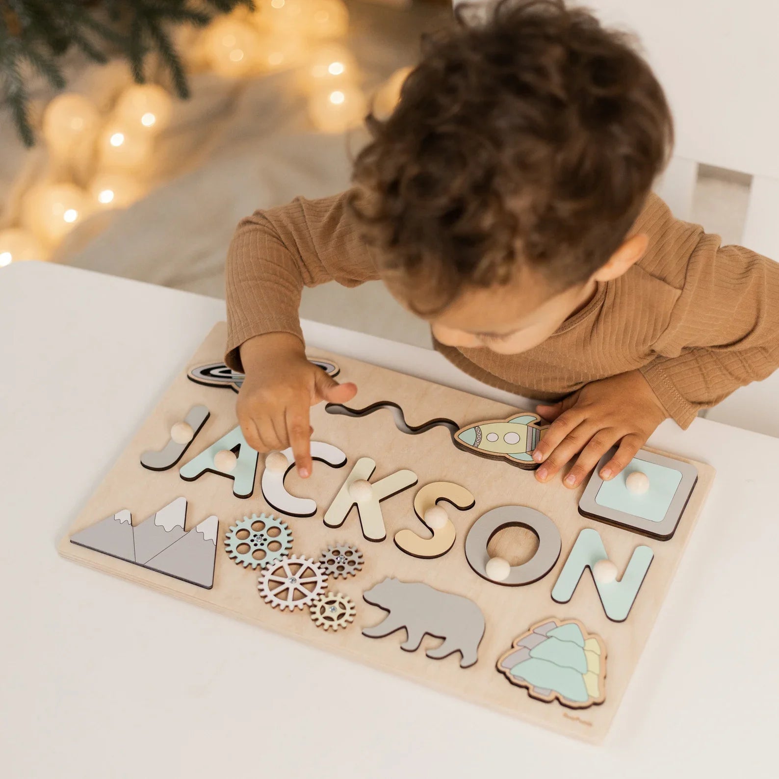 Custom Wooden Name Puzzle – Personalized Montessori Toy for Toddlers