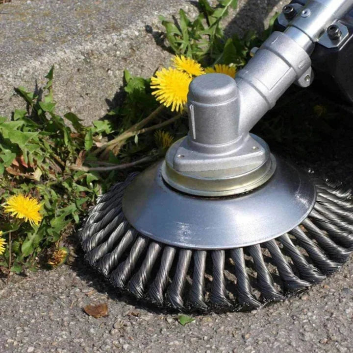 Steel Wire Weed Brush Trimmer Head – Carbon Steel Brush Cutter for Hard Surfaces