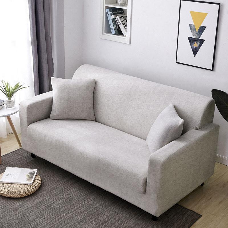 Stretch Sofa Slipcover, Textured Jacquard — Anti-Slip Foam Tucks, Washable, Pet-Friendly