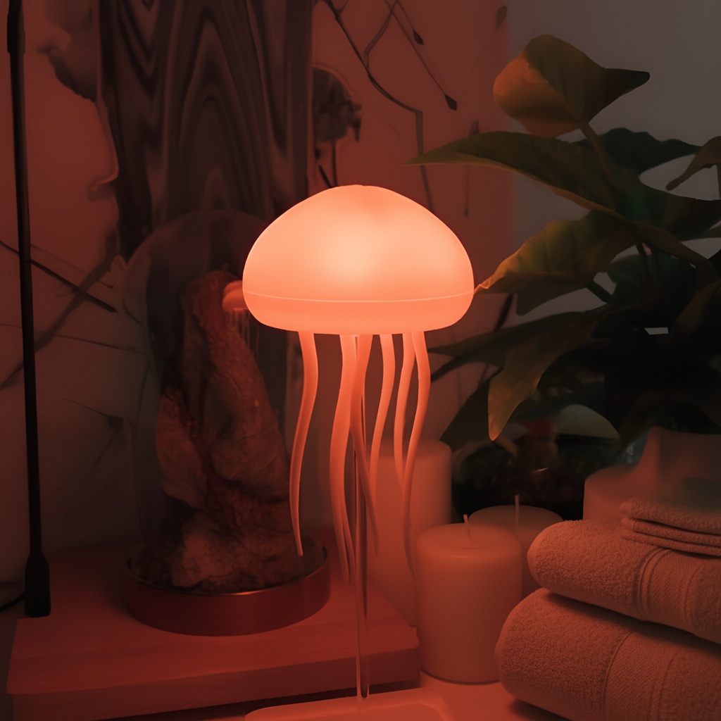 Jellyfish Lamp Red Bathroom