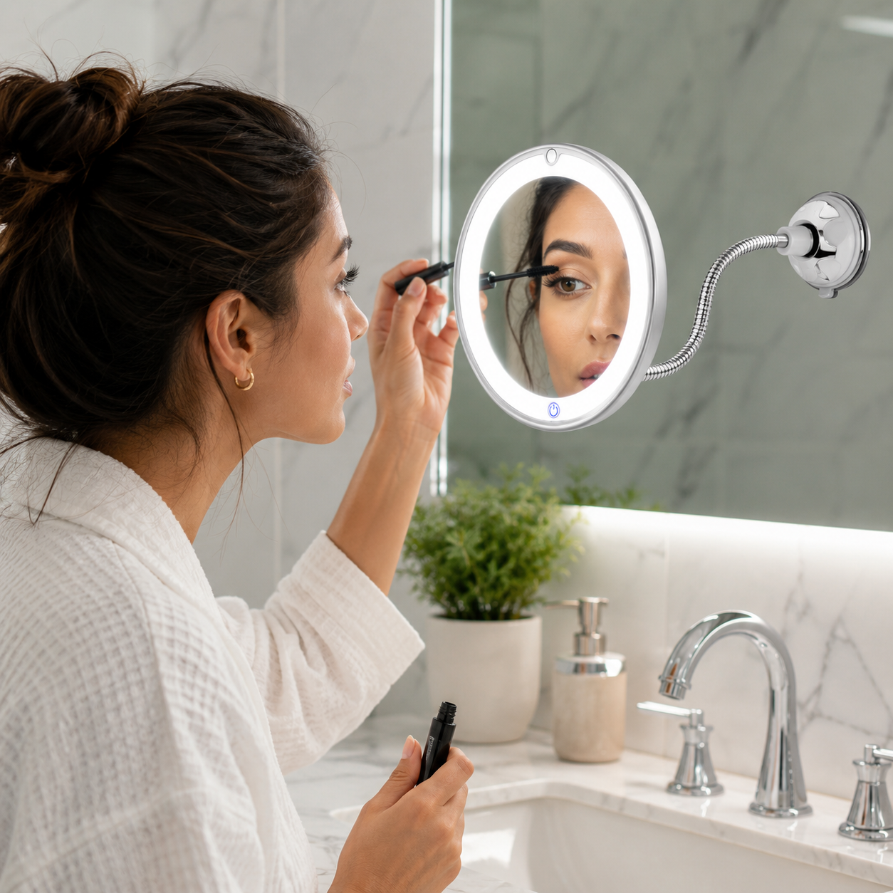 Magnifying Mirror with Light – LED Makeup Mirror with Suction Cup