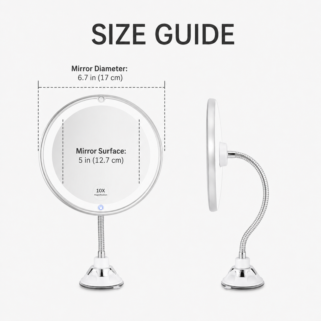 Magnifying Mirror with Light – LED Makeup Mirror with Suction Cup