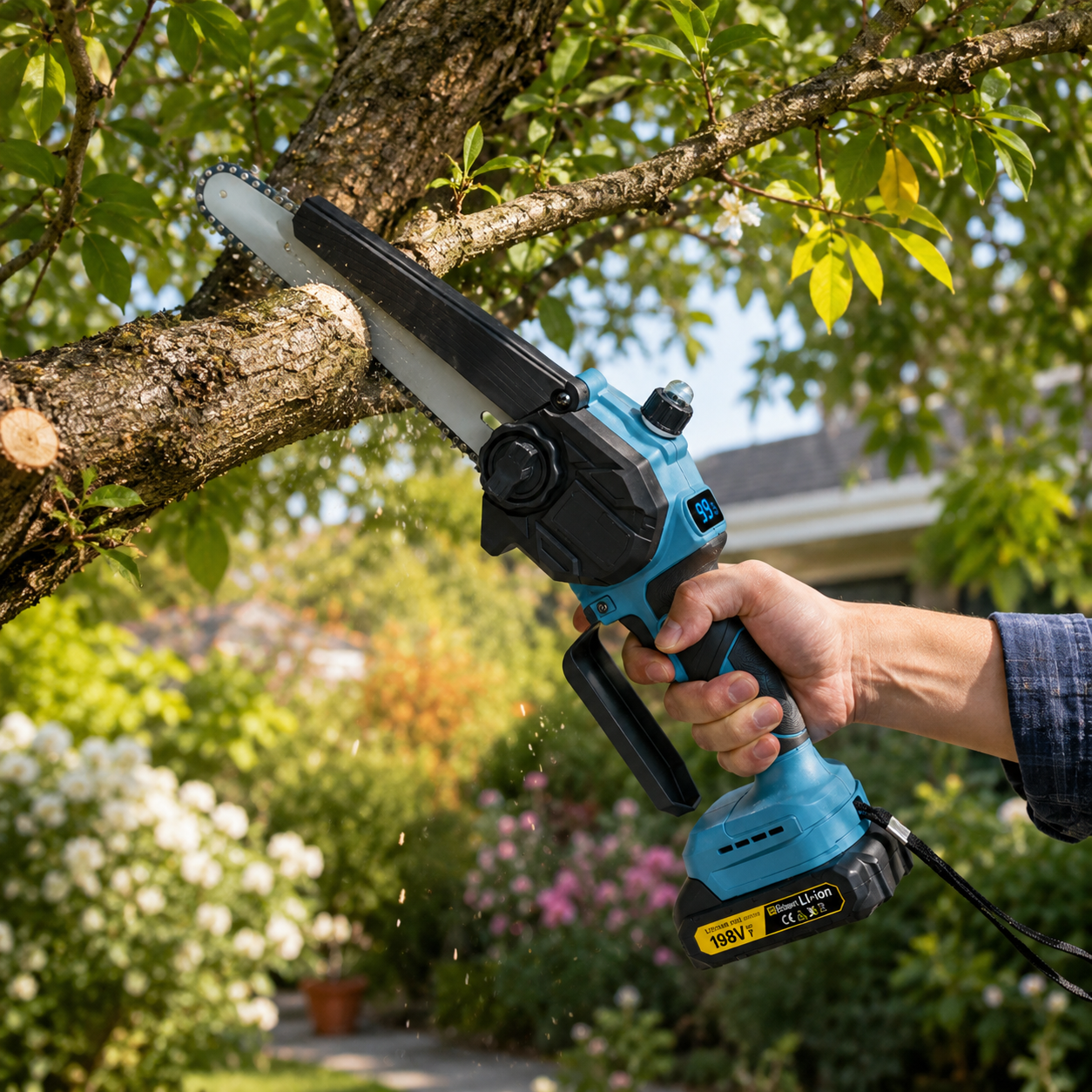 Mini Chainsaw Cordless 8 Inch – Brushless Electric One-Hand Saw