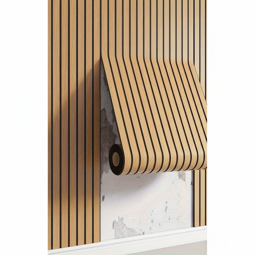 Light Oak Wall Panels - White Background