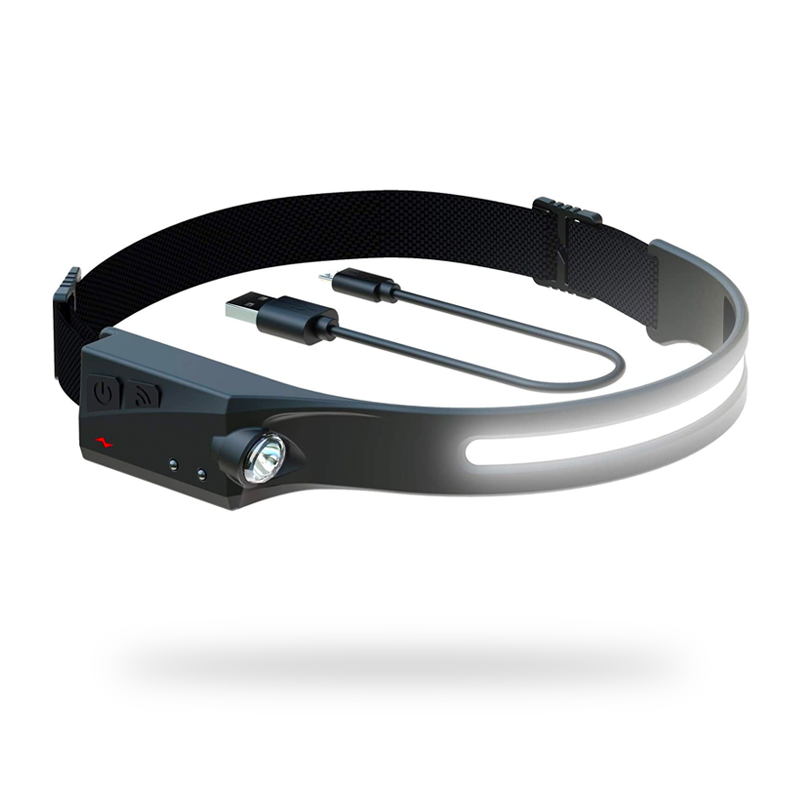 Rechargeable LED Headlamp – 230° Wide Beam with Motion Sensor
