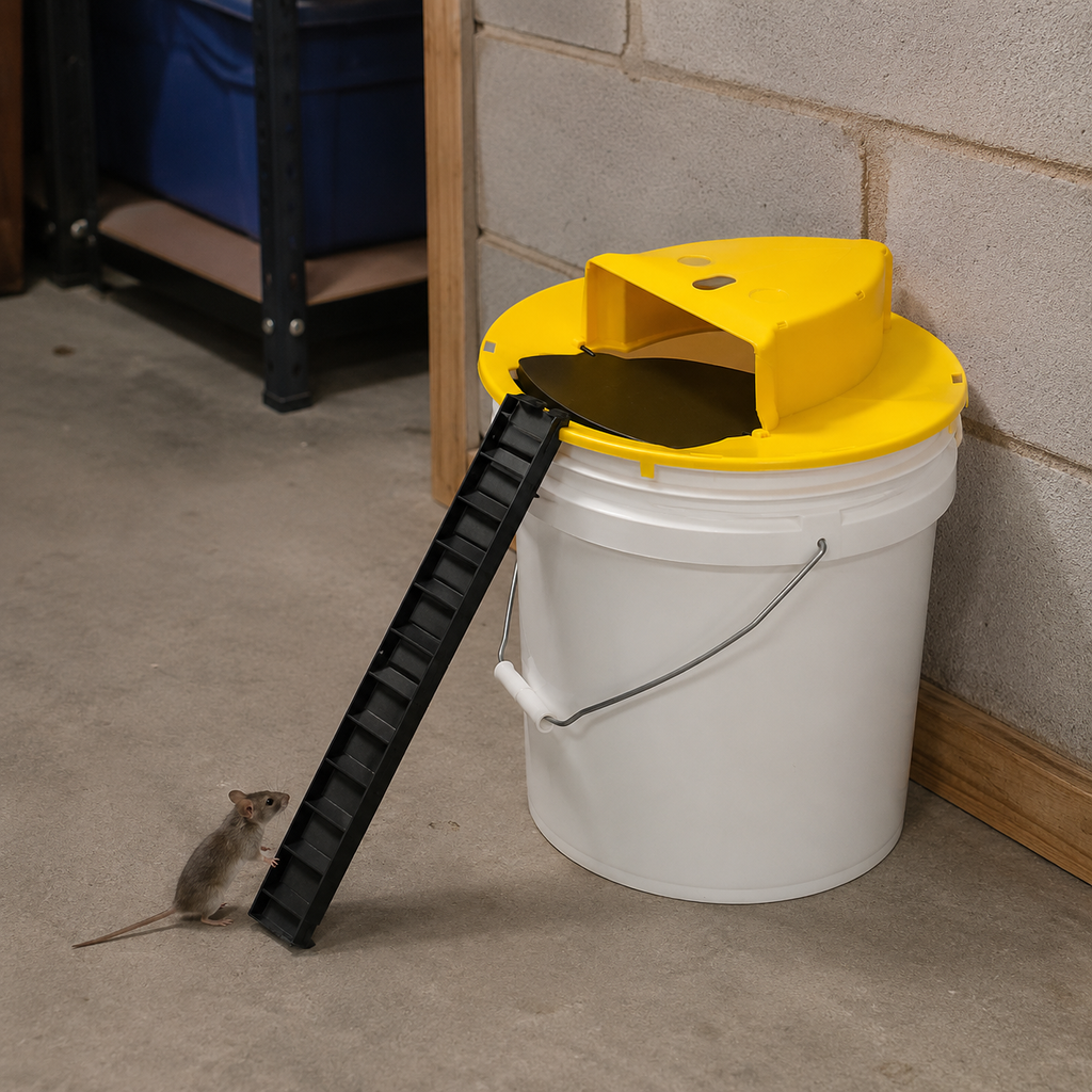 Humane Mouse Trap – Reusable Bucket Live Mouse Trap with Auto-Reset