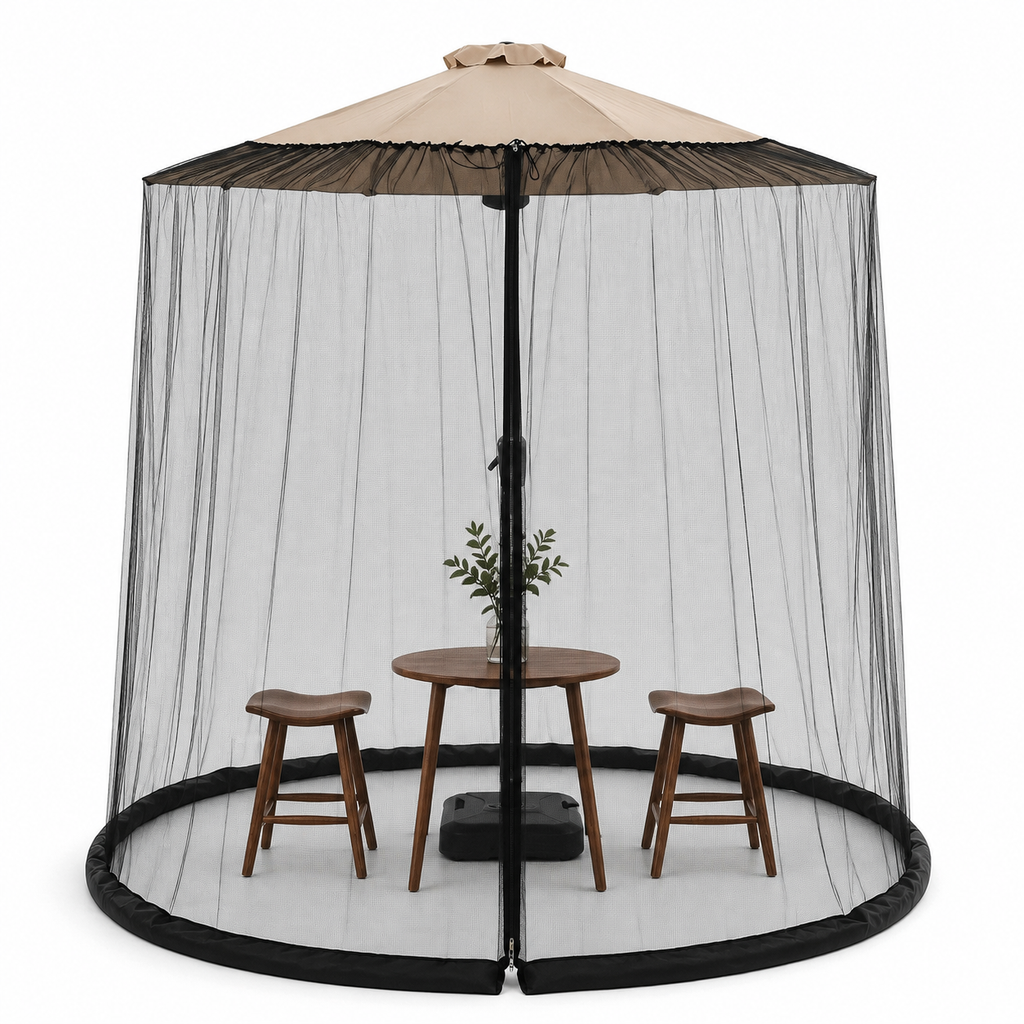 Patio Umbrella Mosquito Net – Outdoor Screen with Double Zipper