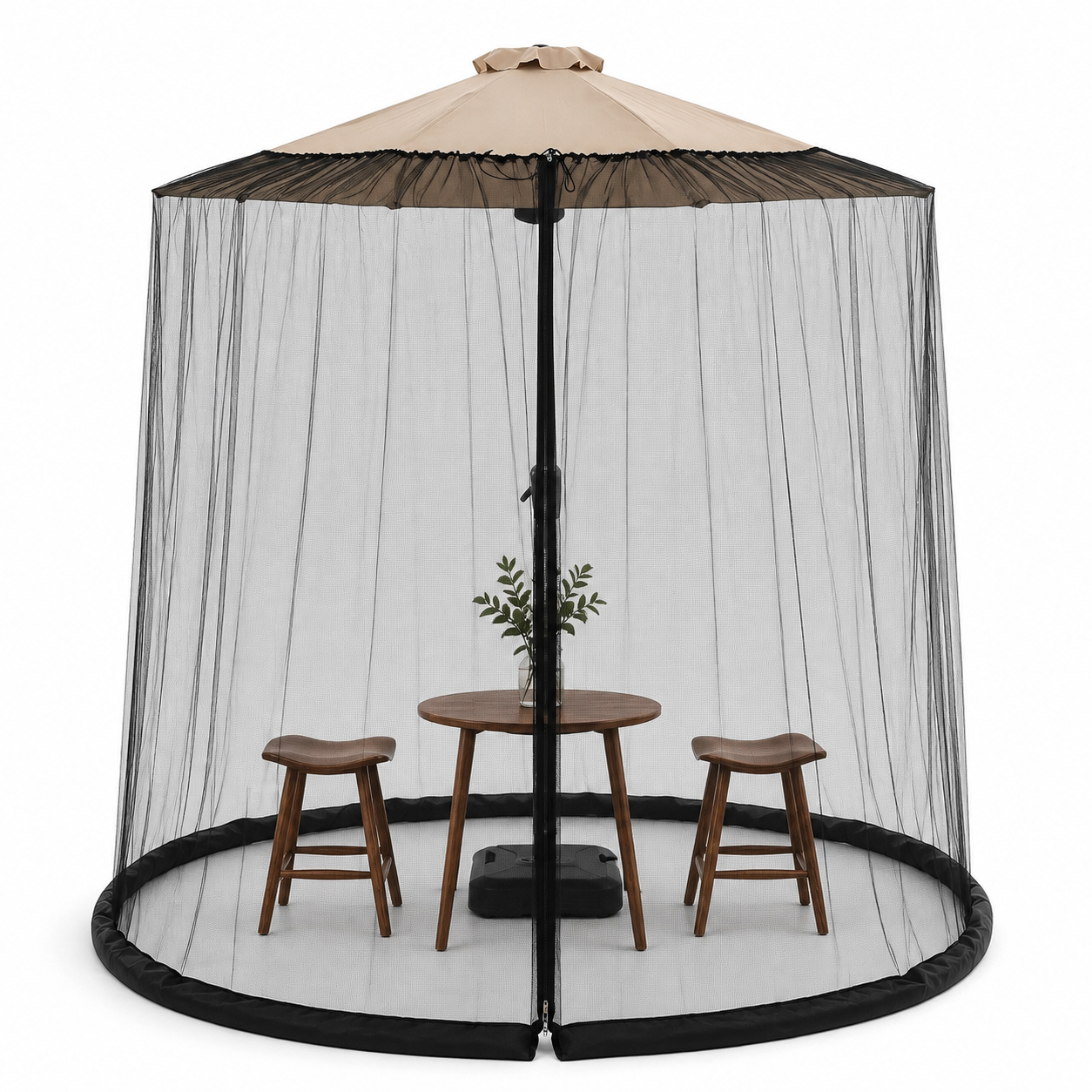 Patio Umbrella Mosquito Net – Outdoor Screen with Double Zipper