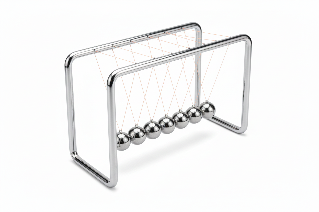 Newton's cradle from new angle