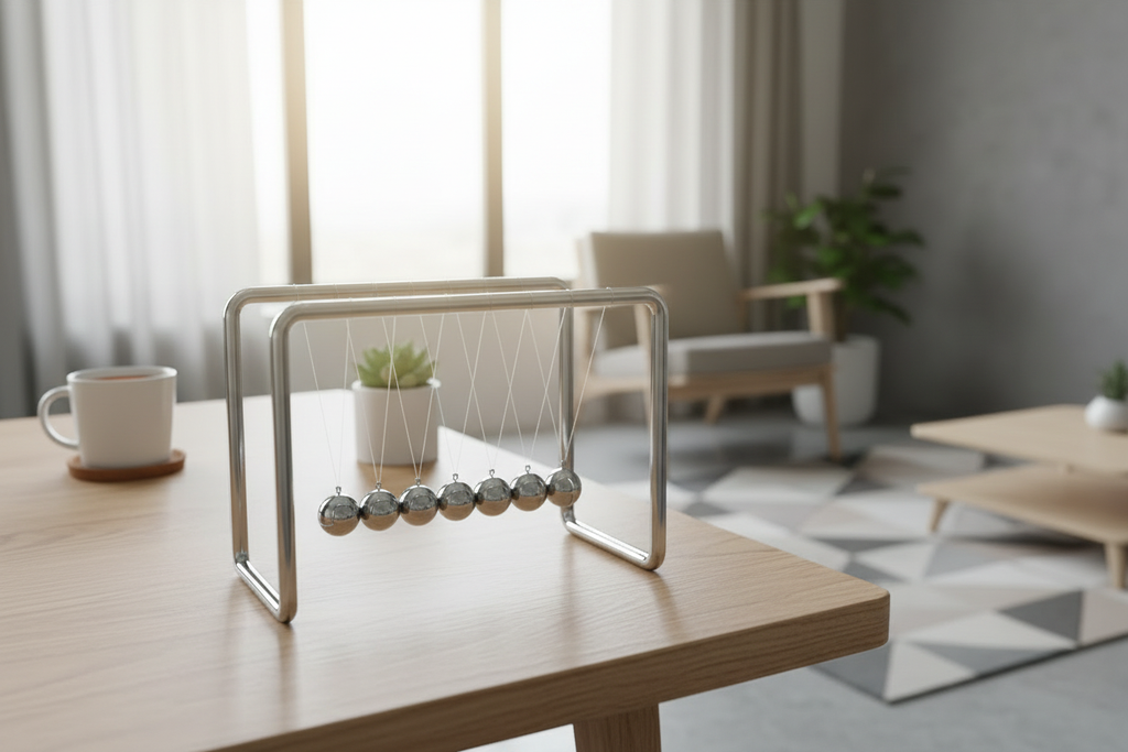 Newton's cradle with new background