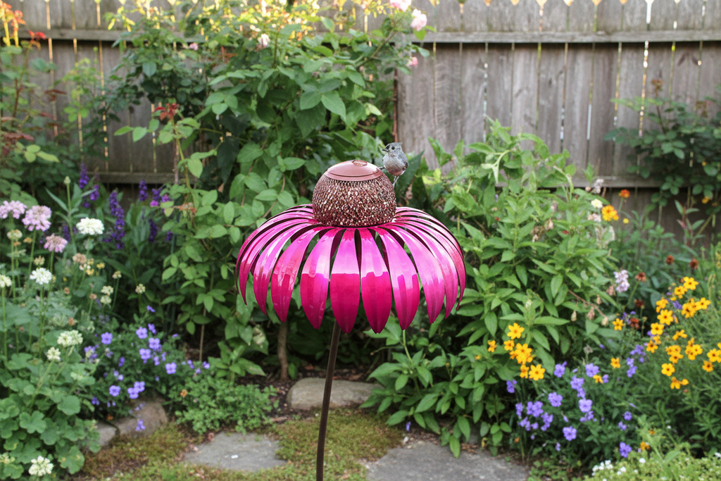 Metal Bird Feeder for Garden – Decorative Flower Stake | 3 Colours