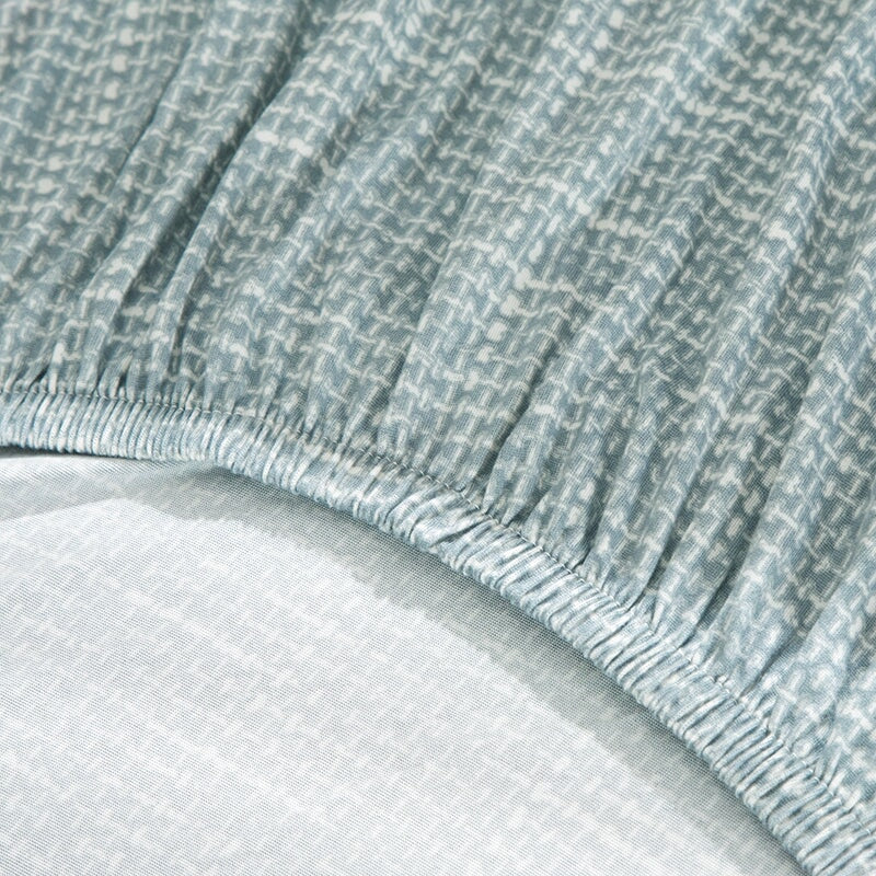 Stretch Sofa Slipcover in Pistachio — Textured Jacquard, Elastic Hem & Foam Tucks, Washable