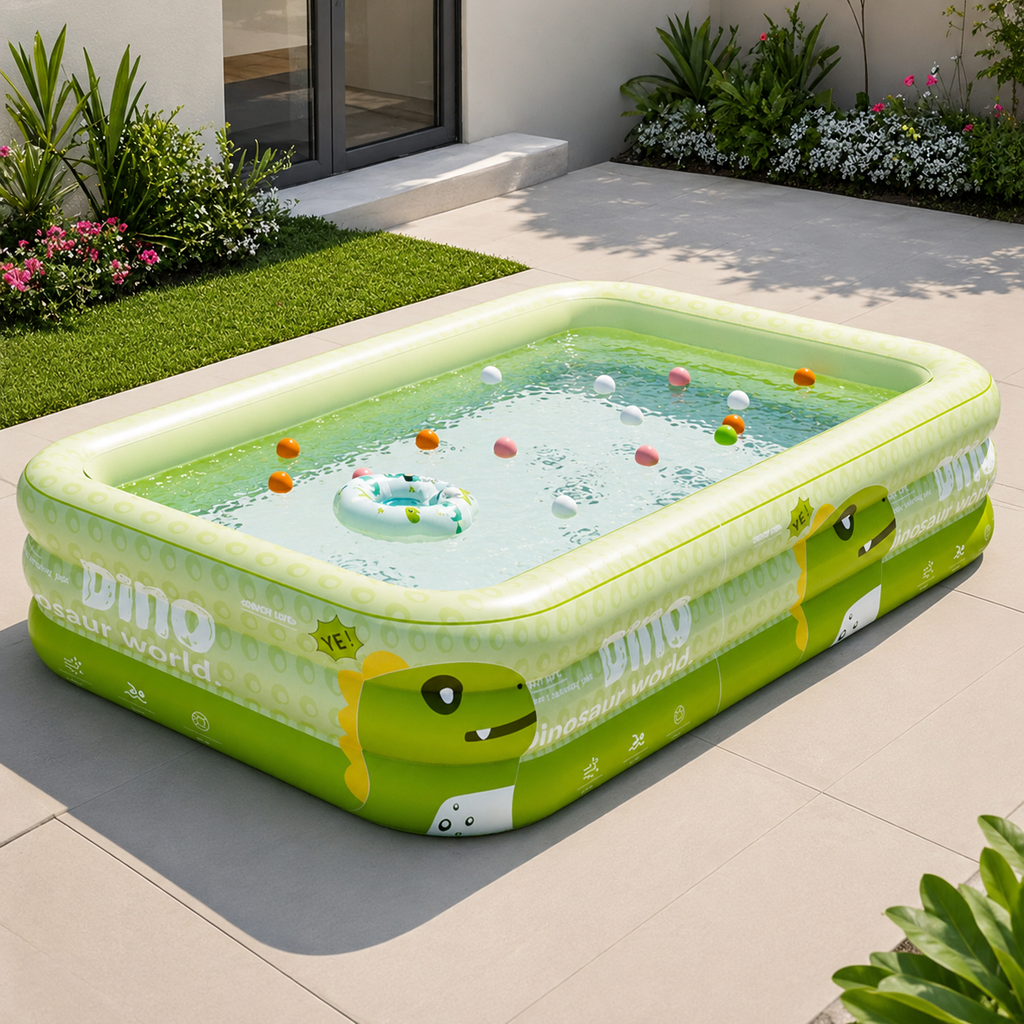 Inflatable Pool – Kids Paddling Pool with Dinosaur Design | 2 Sizes