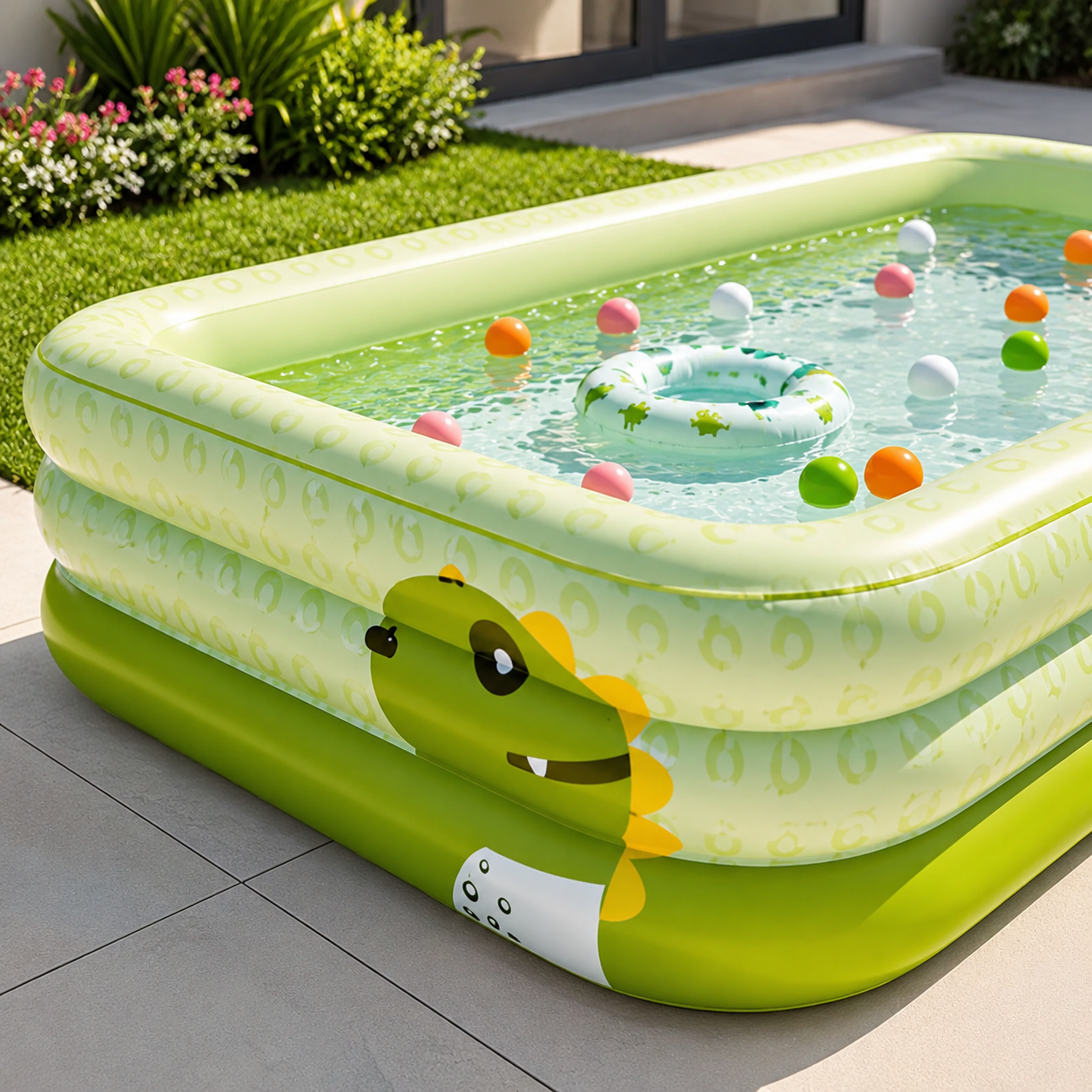 Inflatable Pool – Kids Paddling Pool with Dinosaur Design | 2 Sizes