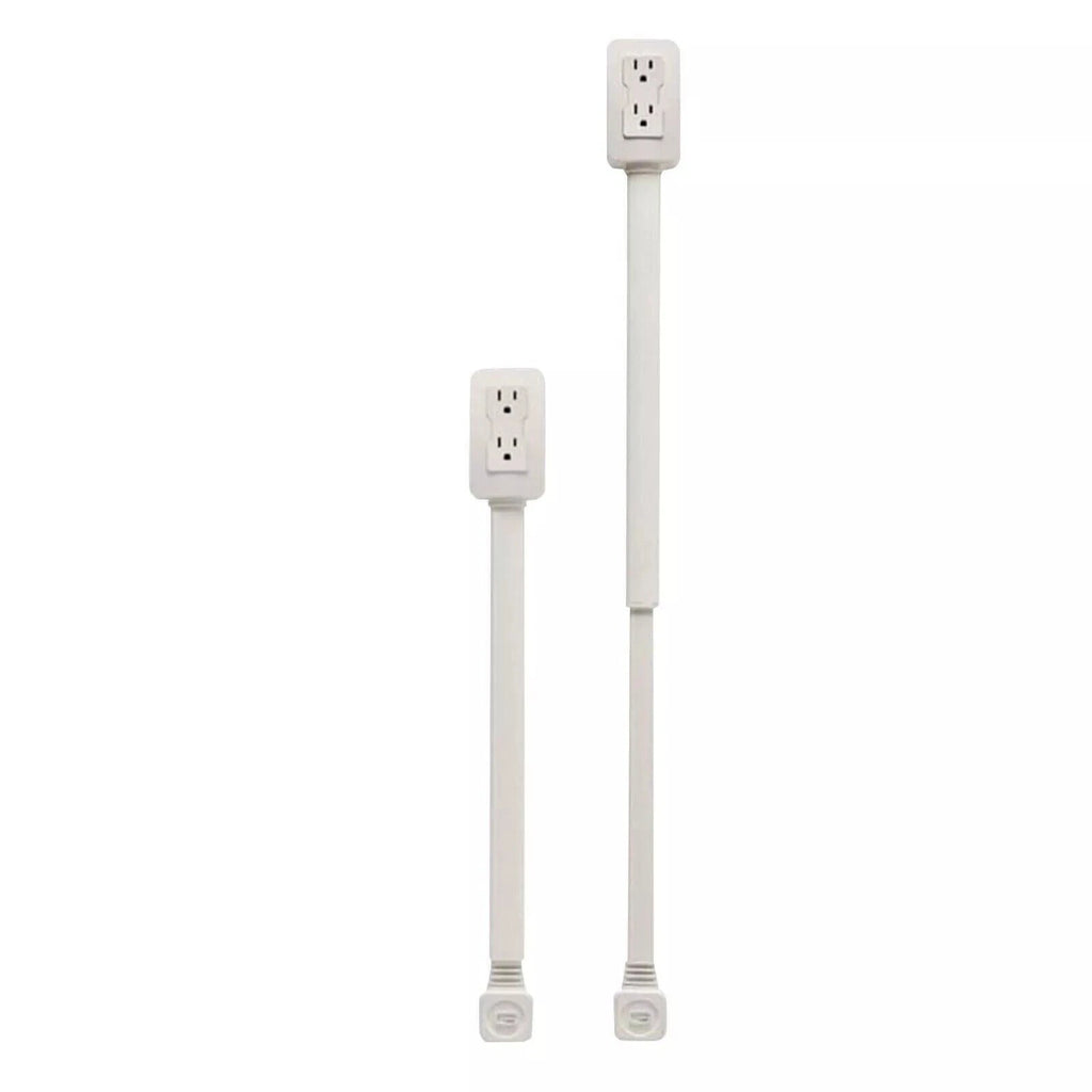 Extendable Outlet Extender (22–34″) — Flat Plug, 2×AC + USB-A/USB-C, 180° Rotating Base