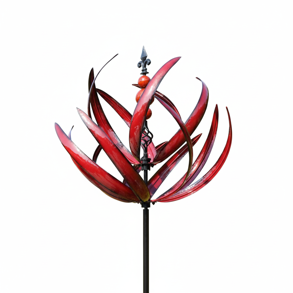 Metal Wind Spinner for Garden – Lotus Kinetic Stake