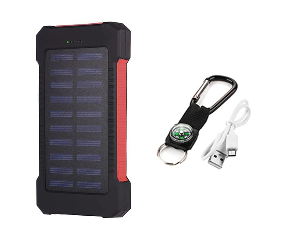 Solar Power Bank – 30,000mAh Portable Charger with LED Light