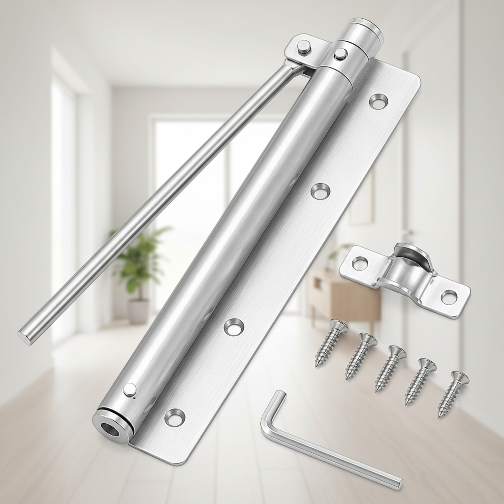 Silver Door Closer - New Background