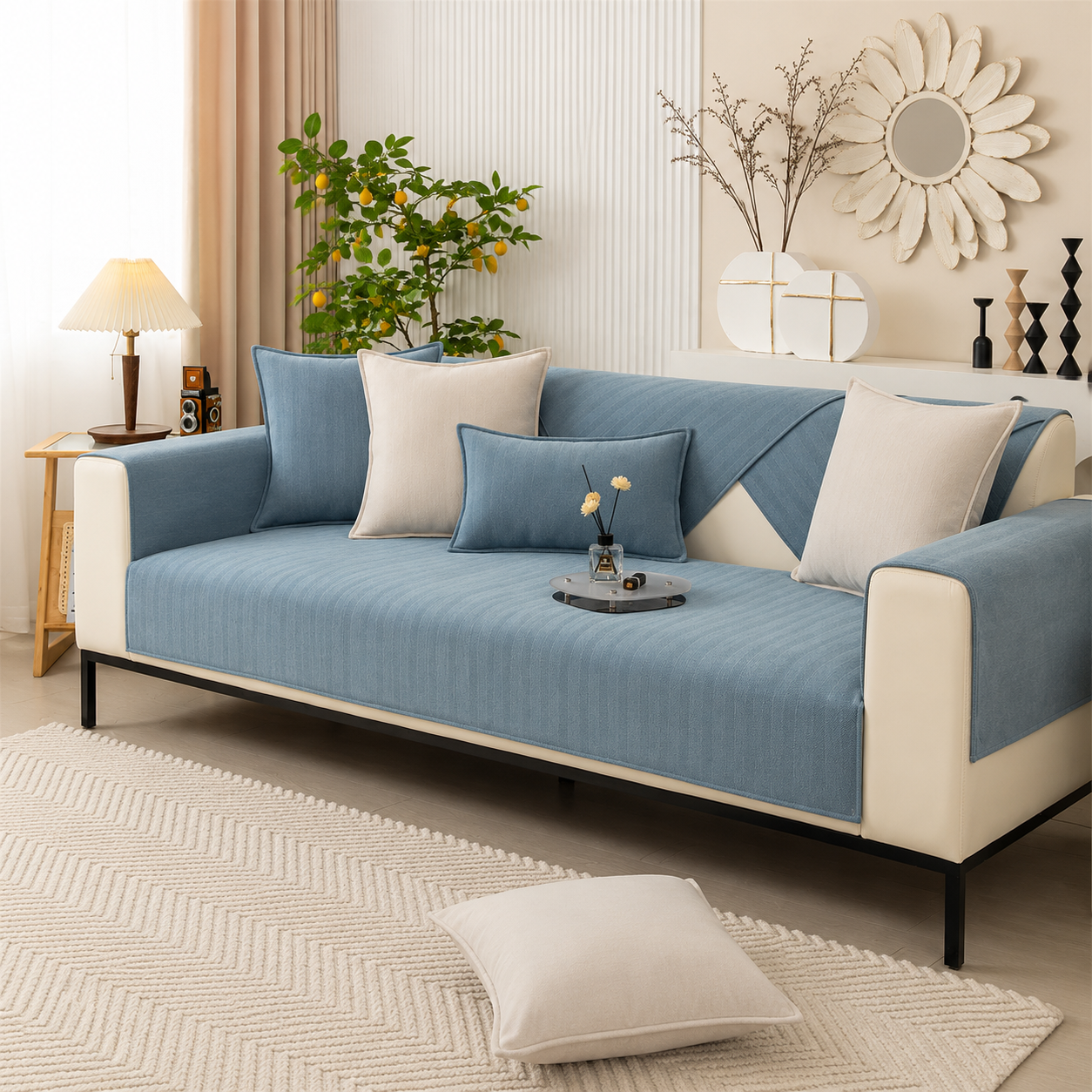 Sofa Cover – Non-Slip Washable Chenille Couch Protector