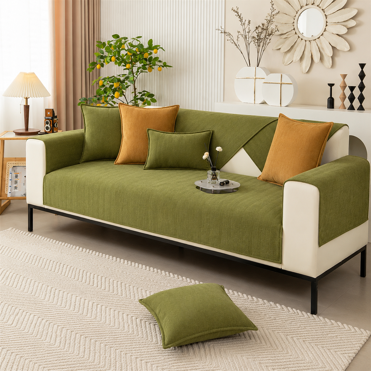 Sofa Cover – Non-Slip Washable Chenille Couch Protector