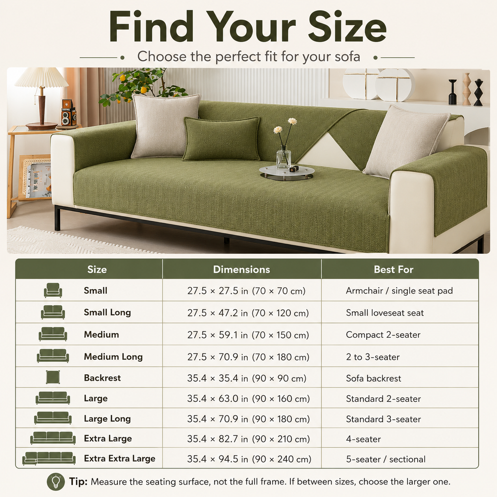 Sofa Cover – Non-Slip Washable Chenille Couch Protector