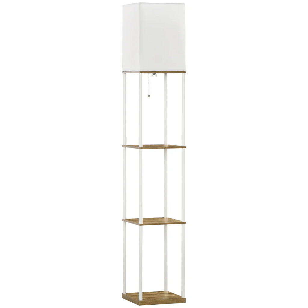3-Tier Floor Lamp with Storage Shelves