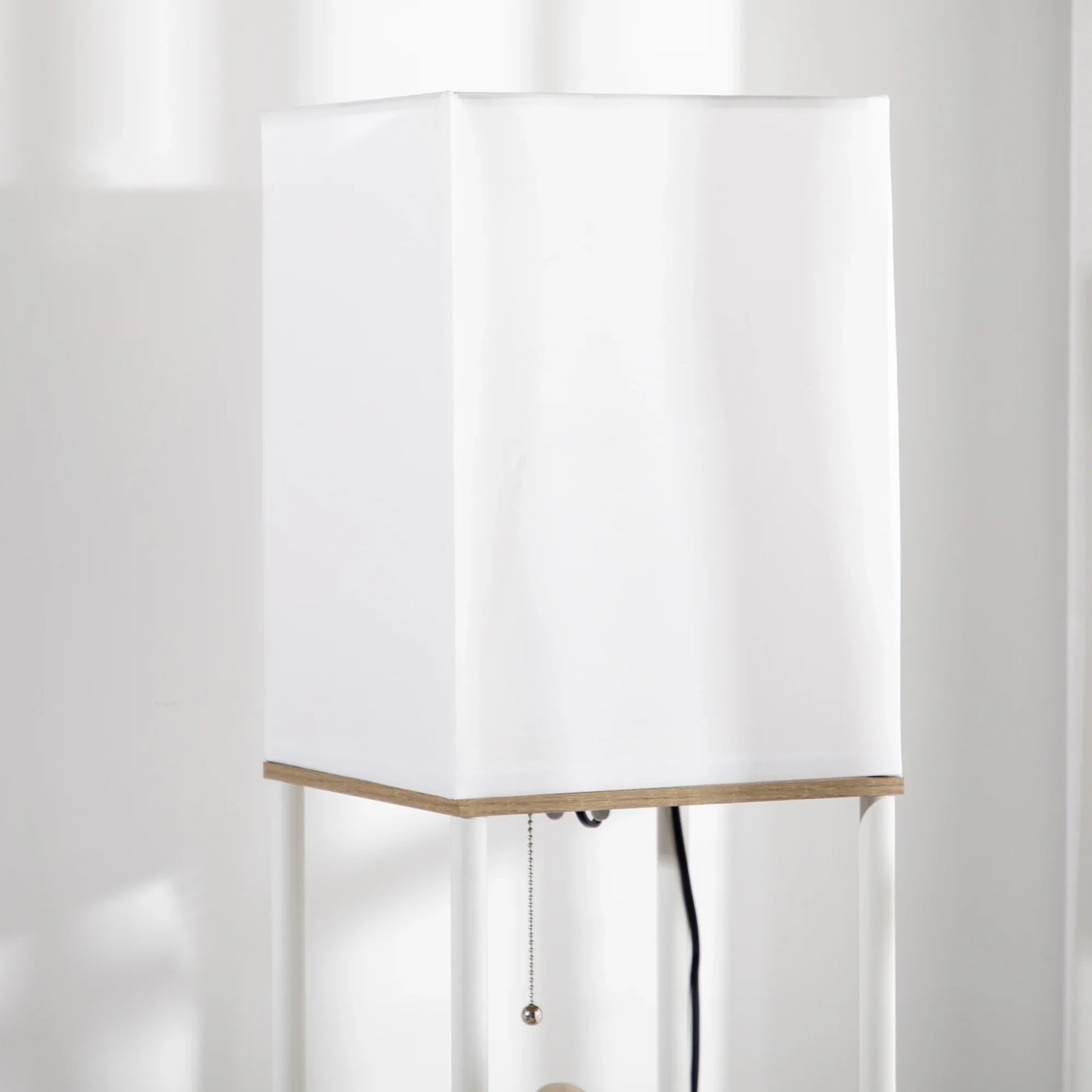 3-Tier Floor Lamp with Storage Shelves