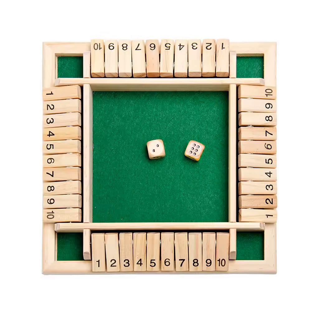 Shut the Box Dice Game – Wooden Math Addition & Number Learning Board