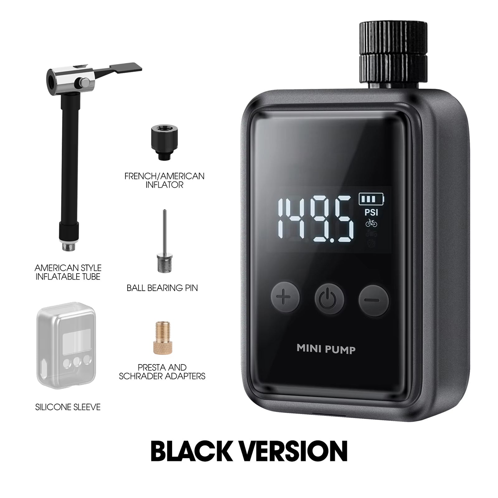 Electric Bike Pump – Digital Portable Mini Pump with Pressure Display