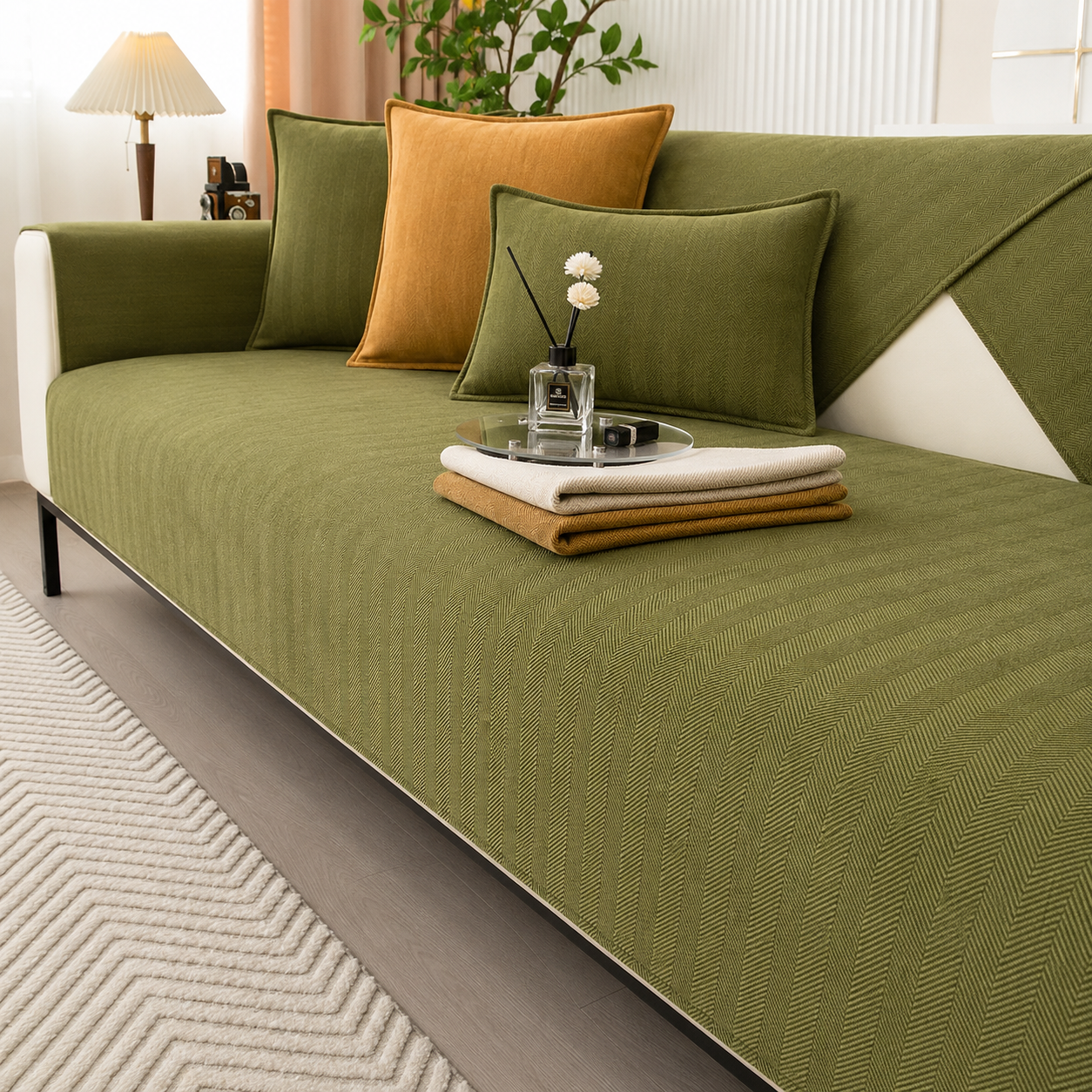 Sofa Cover – Non-Slip Washable Chenille Couch Protector