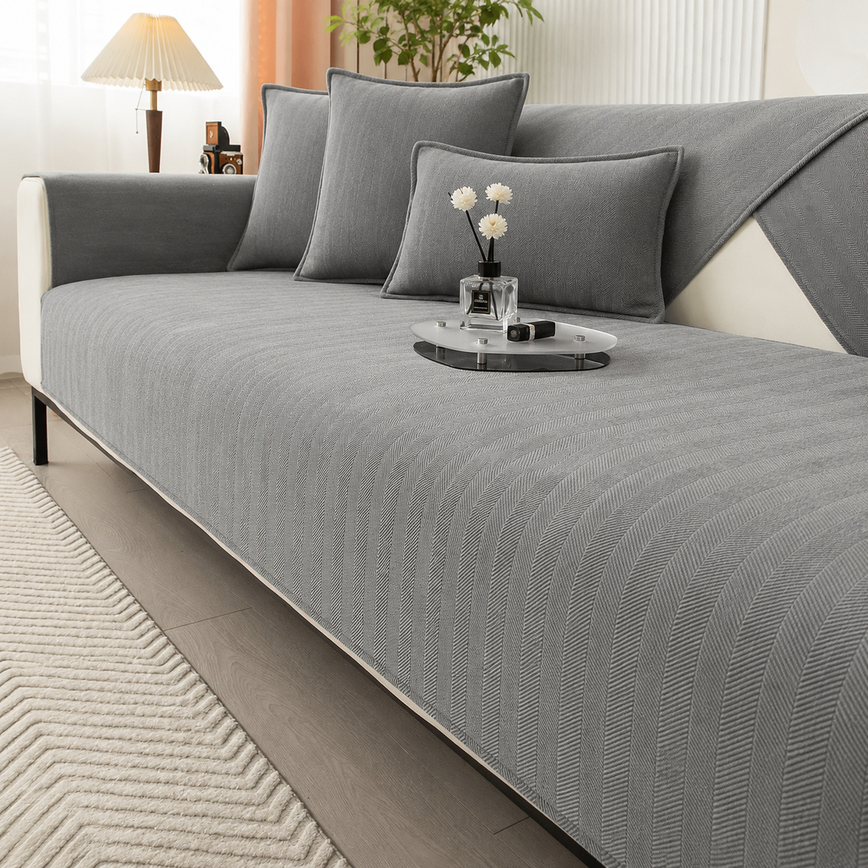 Sofa Cover – Non-Slip Washable Chenille Couch Protector