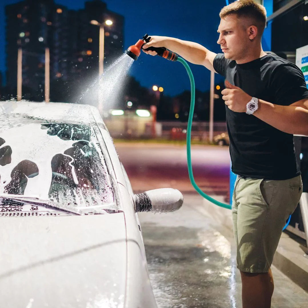 Wall Mounted Retractable Garden Hose Reel with Hose & Sprayer — Auto Rewind Water Hose Reel